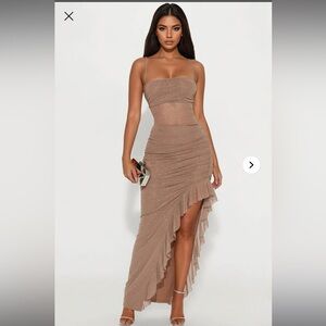 NWT Fashion Nova Up All Night Glitter Maxi Dress